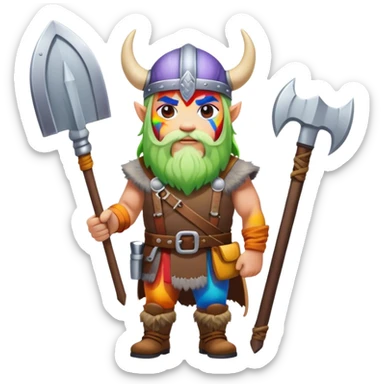 rainbow skin road builder full body as a viking sticker