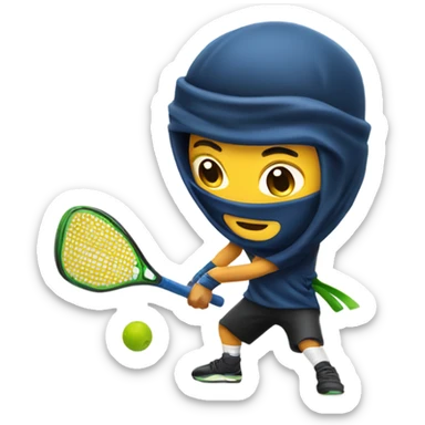 Ninja playing pickleball sticker