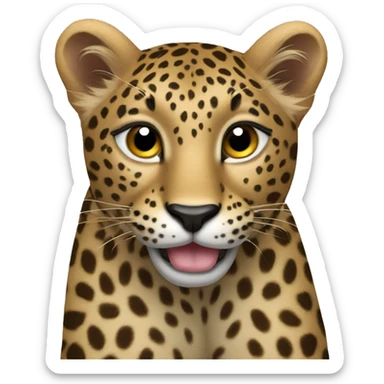 leopard heart  sticker