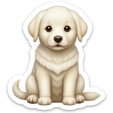 White Labrador adult dog sitting sticker
