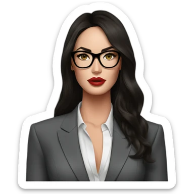 Megan Fox con lentes y blazer sticker