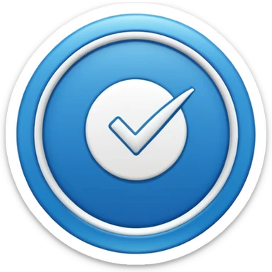 Instagram verification badge emoji in a blue outlined circular shape sticker