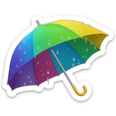 Umbrella with raindrops sticker