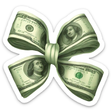 Money bow sticker