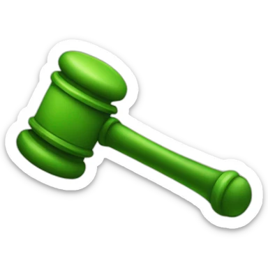 Green judge hammer sticker