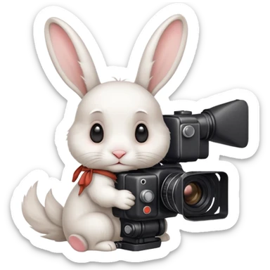 white rabbit camera sticker