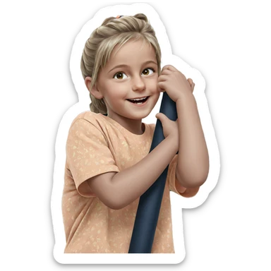 smiling girl in focus sticker