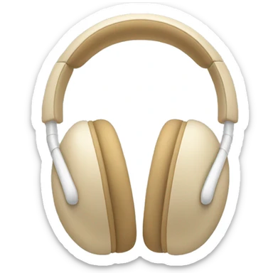 beige apple headphones with beige bows sticker