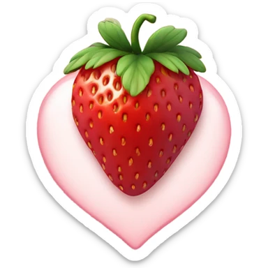 Strawberry that is shaped like a heart  sticker