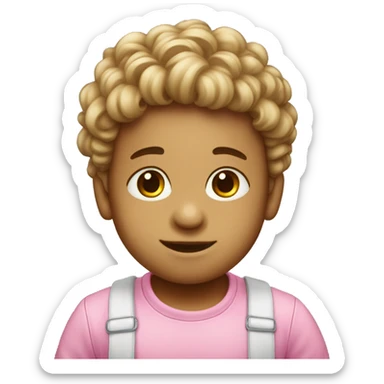 Bambino con capelli ricci e viso rosa  sticker