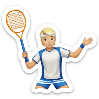 Chico  rubio bajo el sol jugando padel  sticker