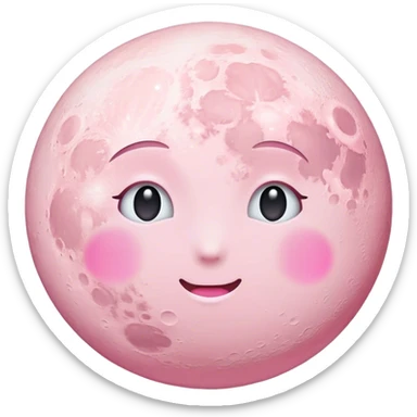 pastel pink moon sticker