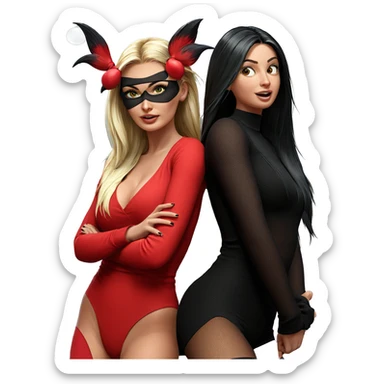 back to back friendship style sticker