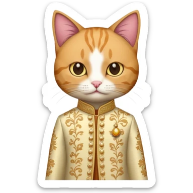 cat wearing indian clothes sticker
