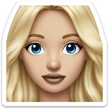 Realistic victoria secret model blonde blue eyes  sticker