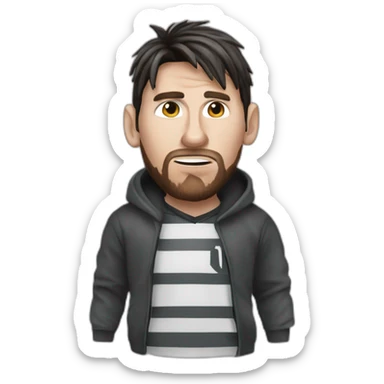 Lionel Messi deguise as a Robber sticker