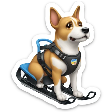 Dog on snowmobile  sticker