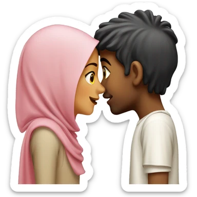arab girl kissing boy sticker