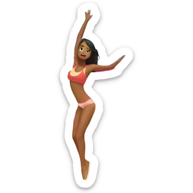 girl under blue sky sticker