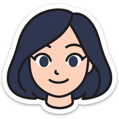 Make a cute girl head only (no neck) in a clean cartoon style with pale skin and a face resembling Samsung Sam. Remove all outlines from the edges completely. White background. Suitable for a Telegram bot profile. sticker