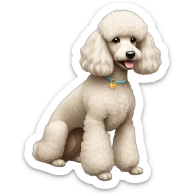 Dog Standart Poodle full body sticker
