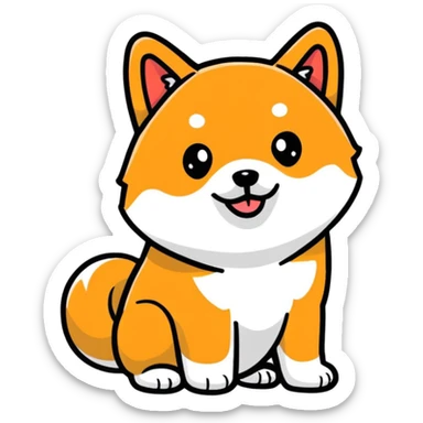 Cute black Shiba Inu full body sticker