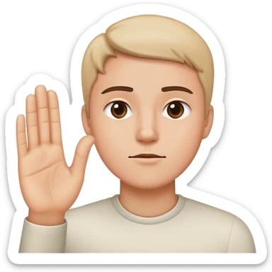 Side eye putting hand up saying stop sticker