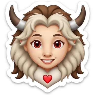 White Tauros girl in heart in love sticker