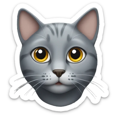 grey cat sticker
