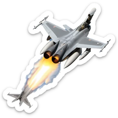 F-16 Aircraft Take of with Full After Burner On.  sticker