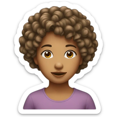 Fille au cheveux bouclés sticker