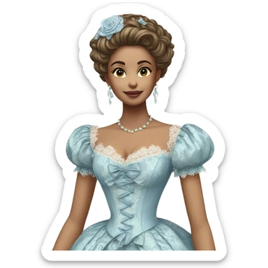 rococo pastel blue dress sticker