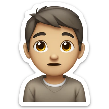 a boy holding ears sad and saying sorry make him hold his ears white skin color sticker