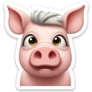 fierce pig with eyelashes sticker