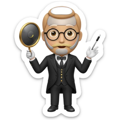 presidential candidate potato, memoji-inspired, with a monocle and formal suit, giving a speech sticker