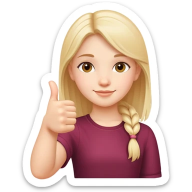 A dainty girl thumbs up sticker