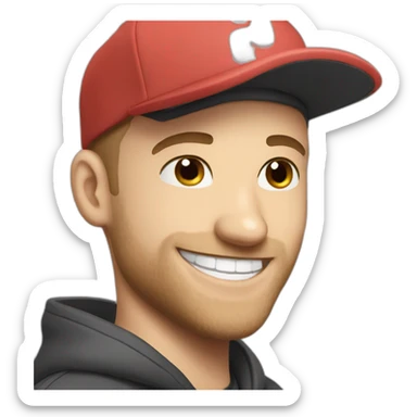 Squeezie with a cap and fake smile  sticker