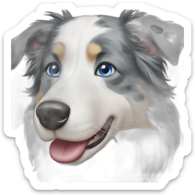 Blue eyees Seal merle Border collie sticker