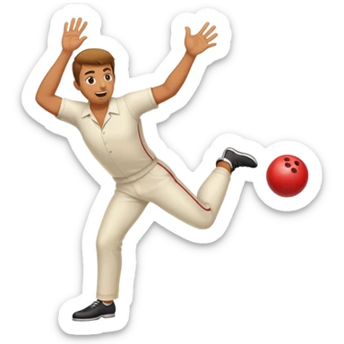 A guy bowling hitting a strike  sticker
