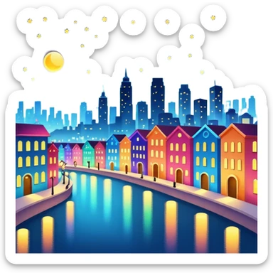 Sparkling Night View sticker