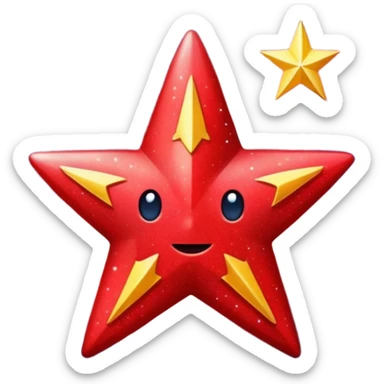 red star glitter space sticker