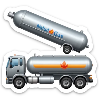 side view of a natural gas tanker truck sticker