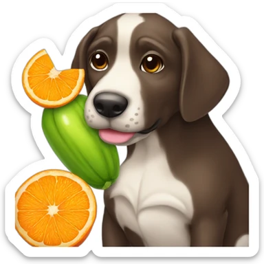 Perro tomando jugo de naranja  sticker