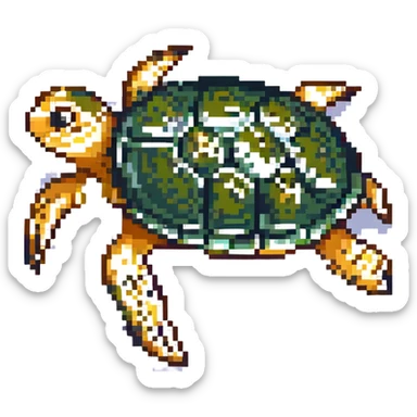 adorable baby hawksbill turtle, tiny and charming sticker
