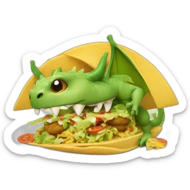 Un dragon qui mange un tacos sticker