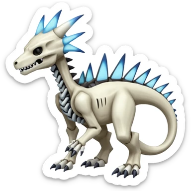 Skeletal Marowak-Dialga-Duskul-Electrike-Fakémon-hybrid-creature (full body)  sticker