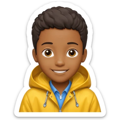 black kid with raincoat sticker