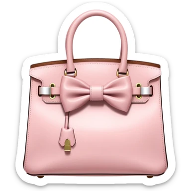light pink birkin bag with bow sticker