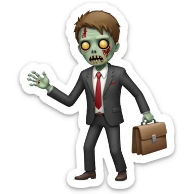 cartoon zombie with a suit sticker