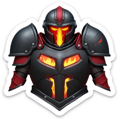 Ares armor object icon, black metal armor with deep crimson red highlights, ancient Greek style, battle scars, fiery glow, 3D cartoon, mobile game icon style, centered, clean background, no text, no watermark

 sticker